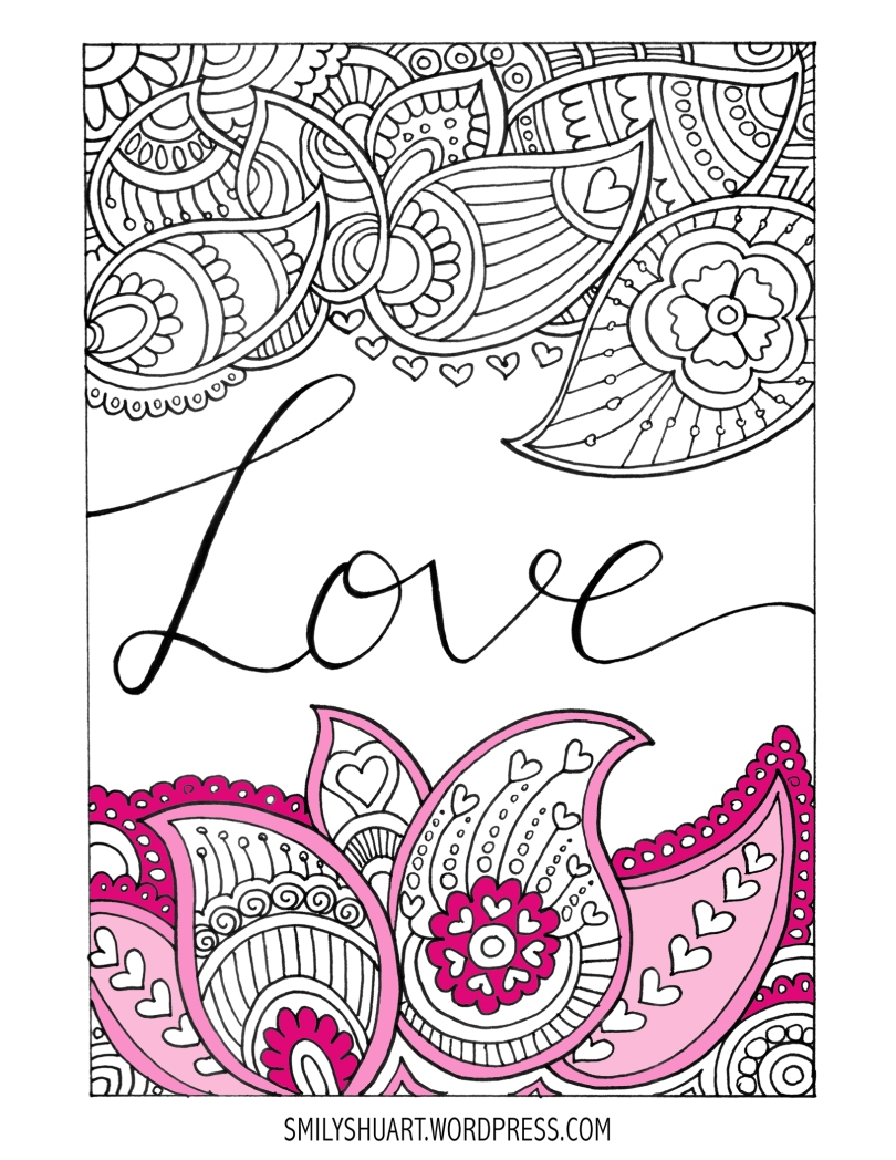 Free printable valentines coloring sheet â