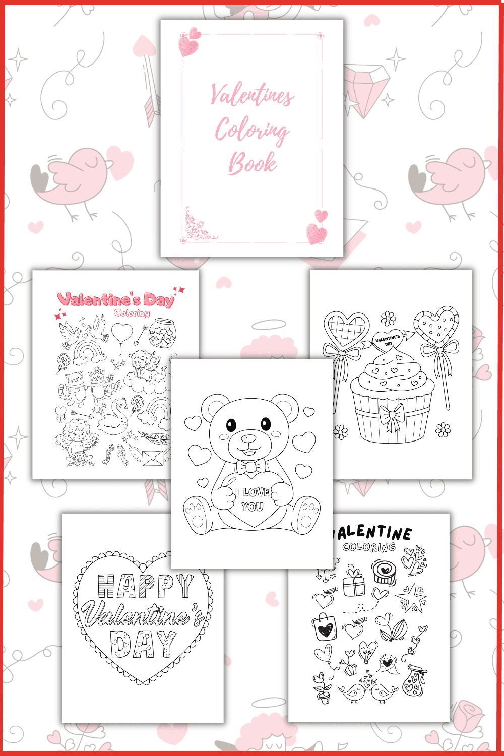 Valentines coloring pages for kids