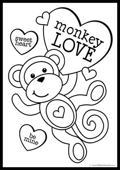 Valentines day colouring pages