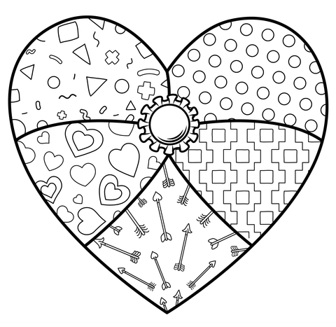 Valentines heart coloring page free printable coloring pages