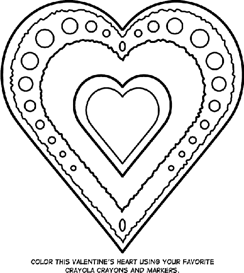 Valentines heart coloring page