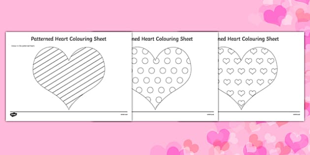 Valentines day patterned hearts coloring sheets valentine love saint