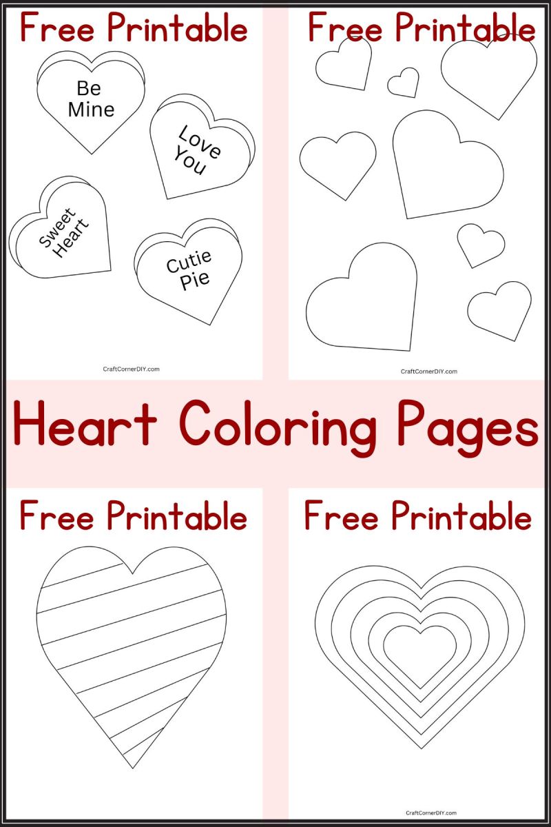 Free heart coloring pages free printable craft corner diy