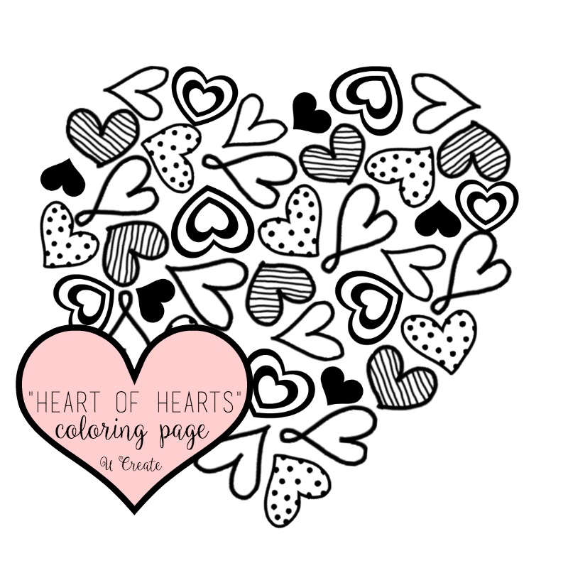 Heart of hearts coloring page or printable