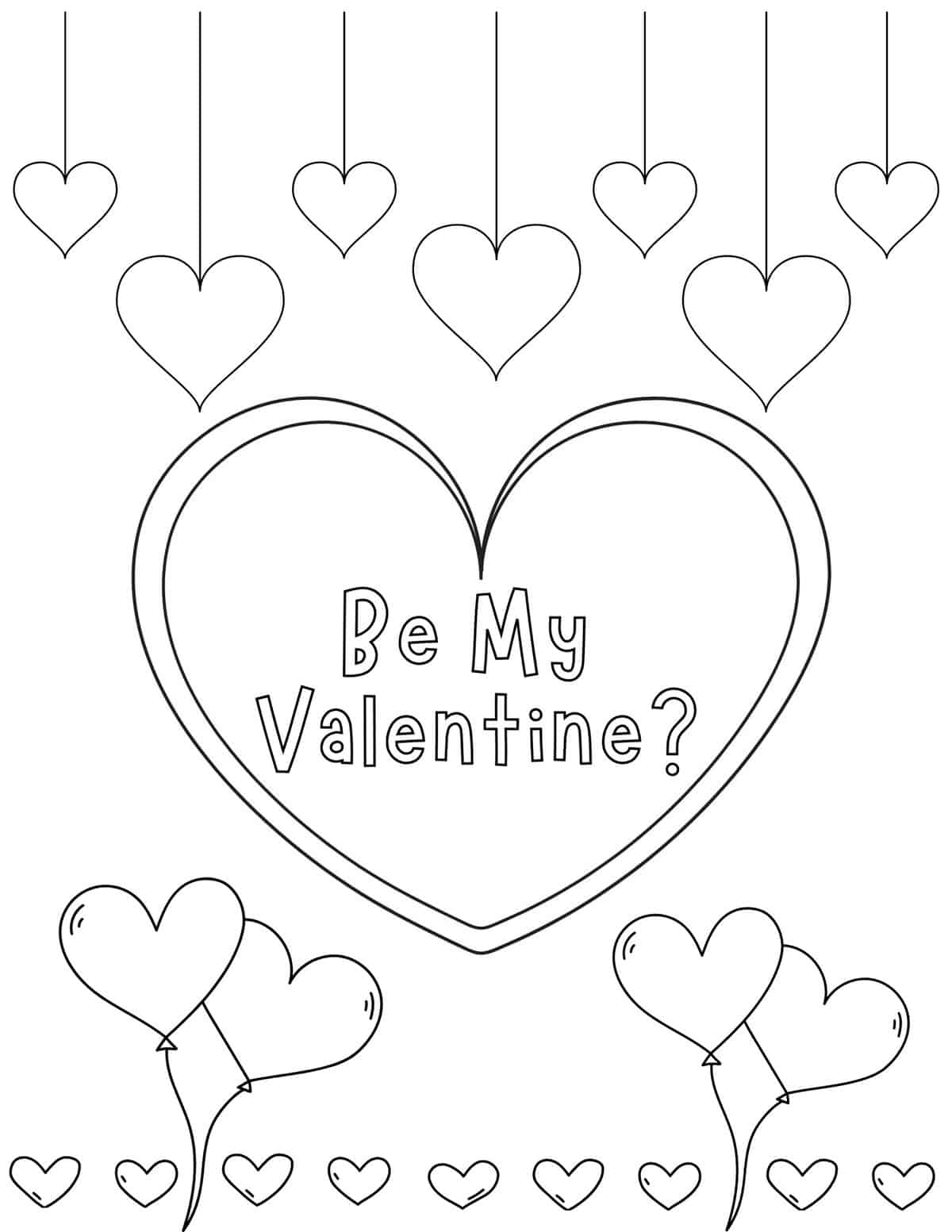 Free valentine coloring pages for kids