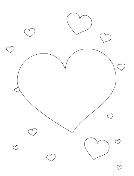 Valentines hearts coloring page