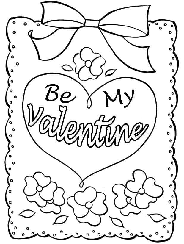 Love valentines card coloring page
