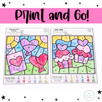 Valentines day color by letter color by code editable activities made by teachers