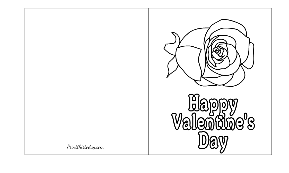 Free printable valentines day cards to color