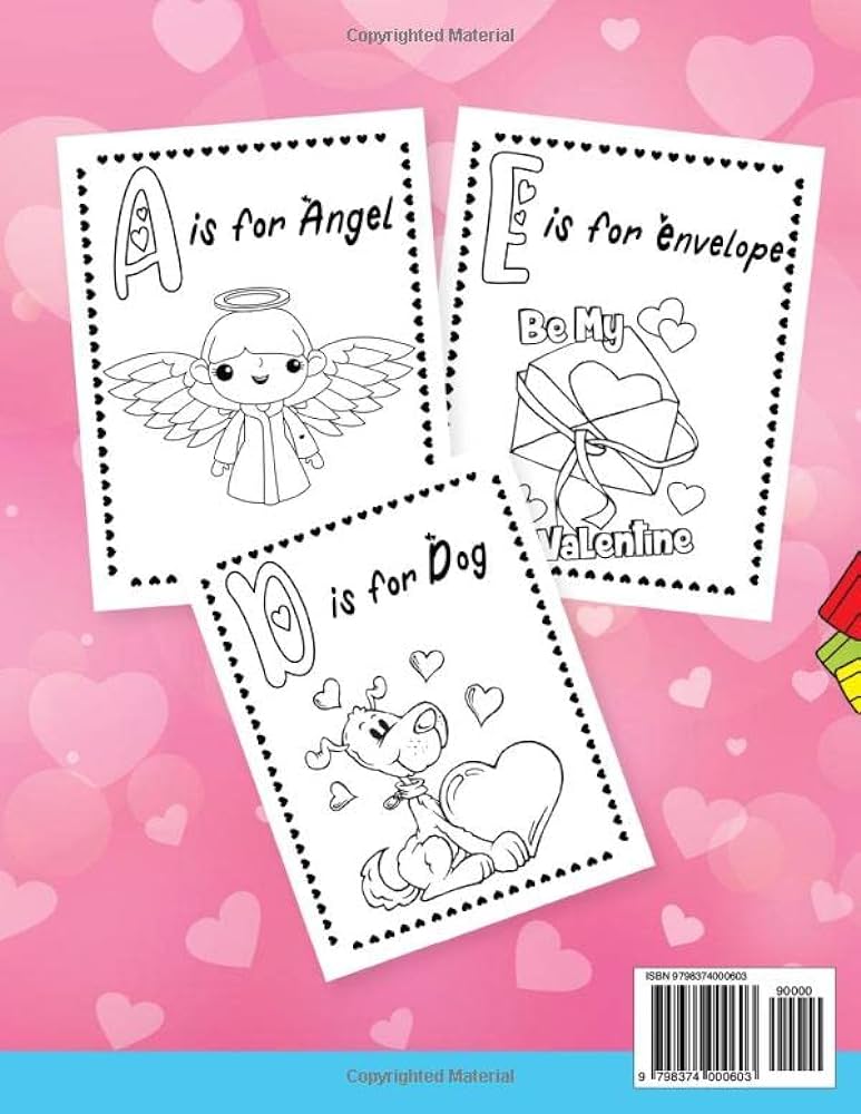 Abc valentines day coloring book cute valentines day coloring pages filled with animals hearts sweets and more alphabet coloring book for toddlers and preschool kids by dyes darya