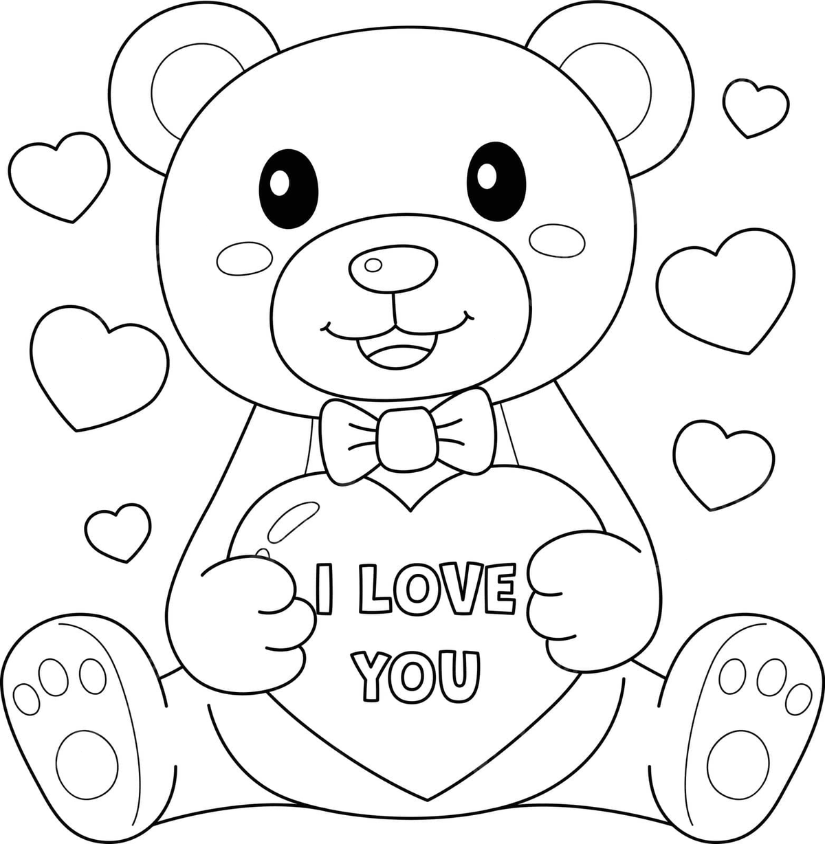 Kids valentines day coloring page featuring teddy bear vector bear drawing valentine drawing valentines day drawing png and vector with transparent background for free download