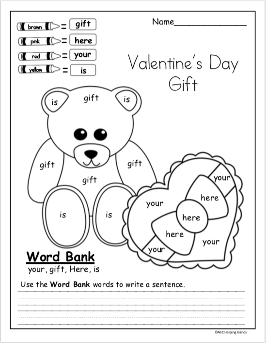 Free valentines day writing worksheet kindergarten made by teachers