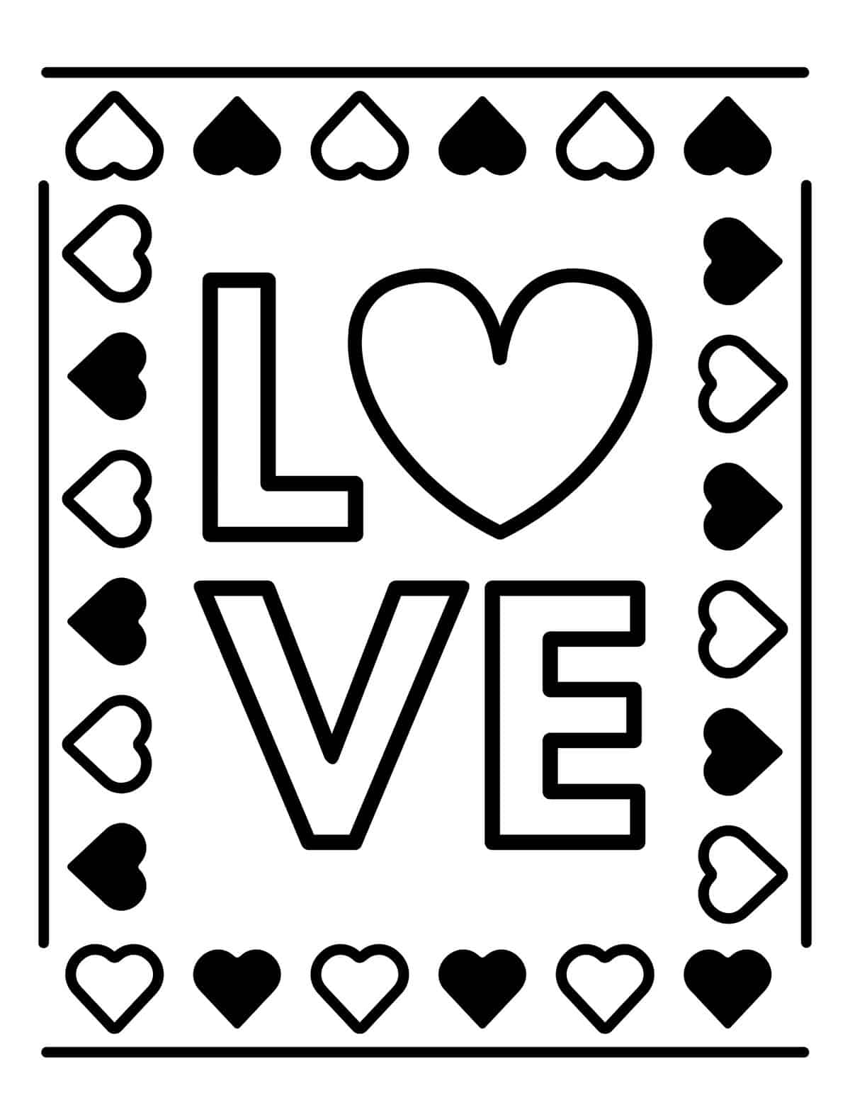 Free valentine coloring pages for kids