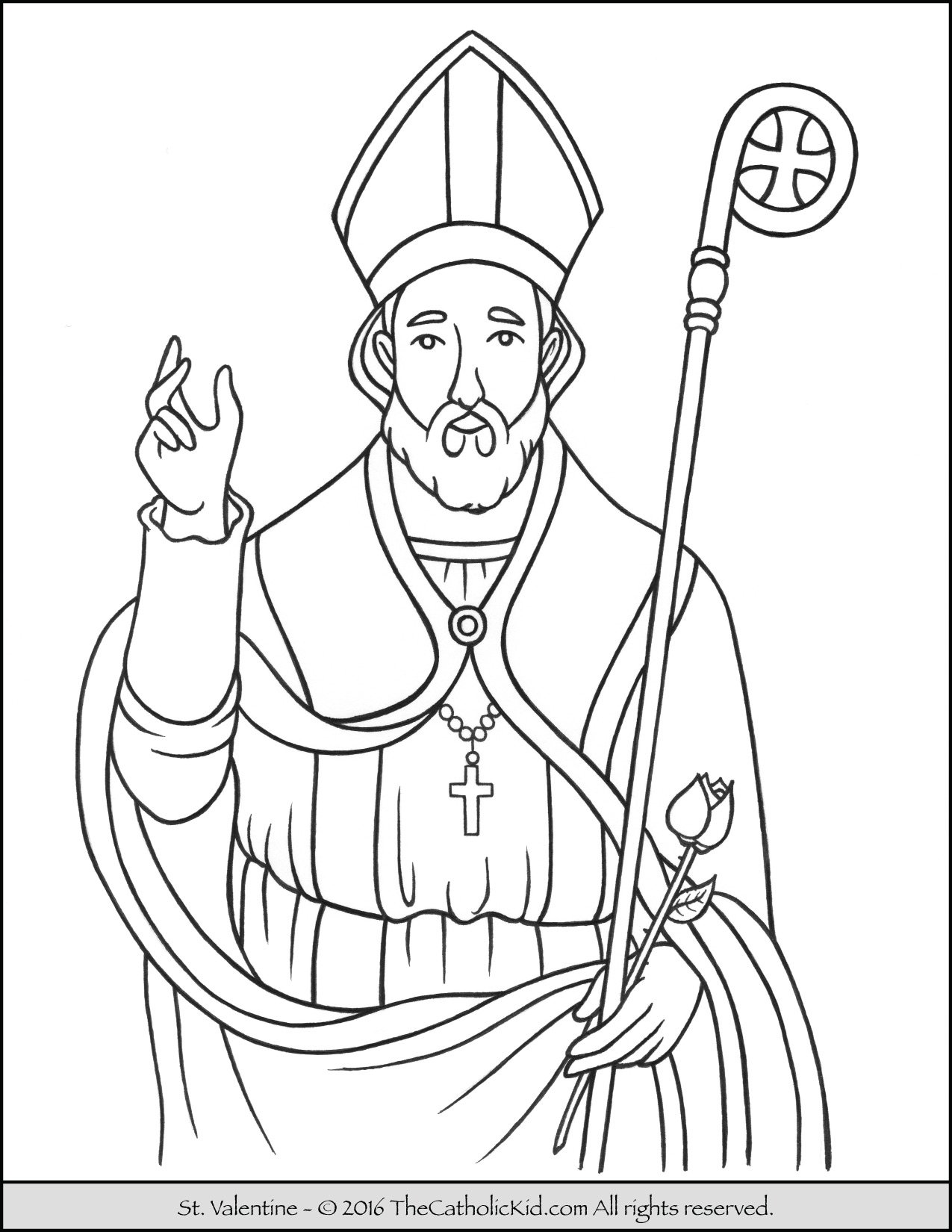 Saint valentine coloring page