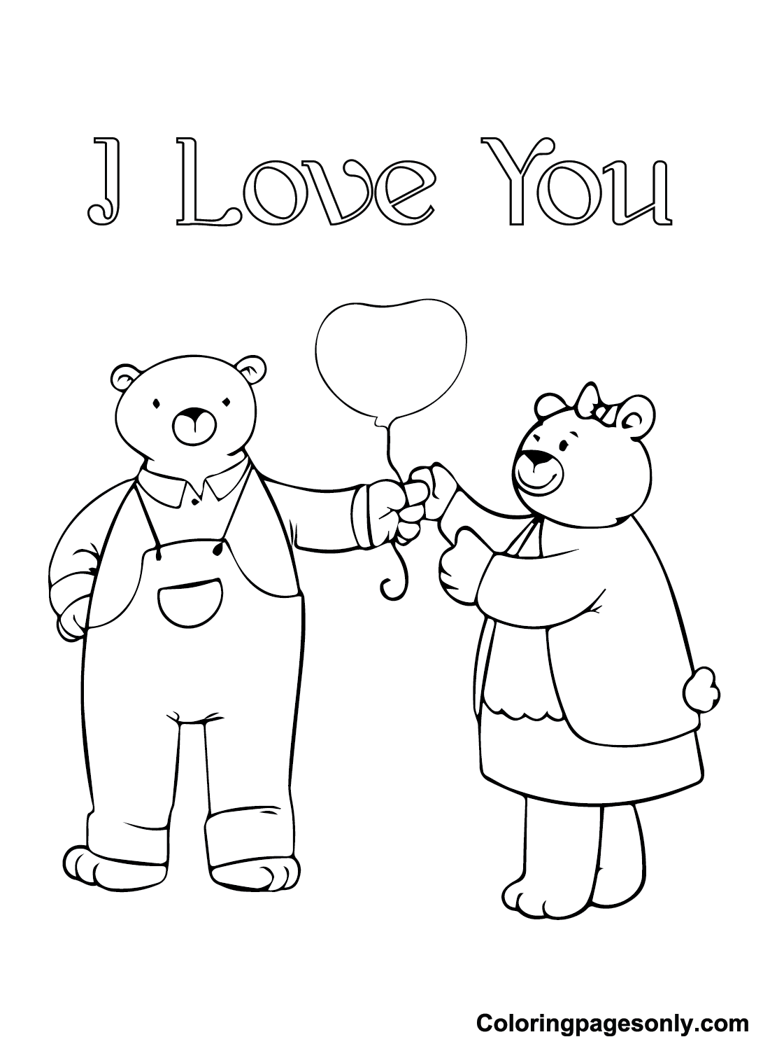 Valentines day card coloring page