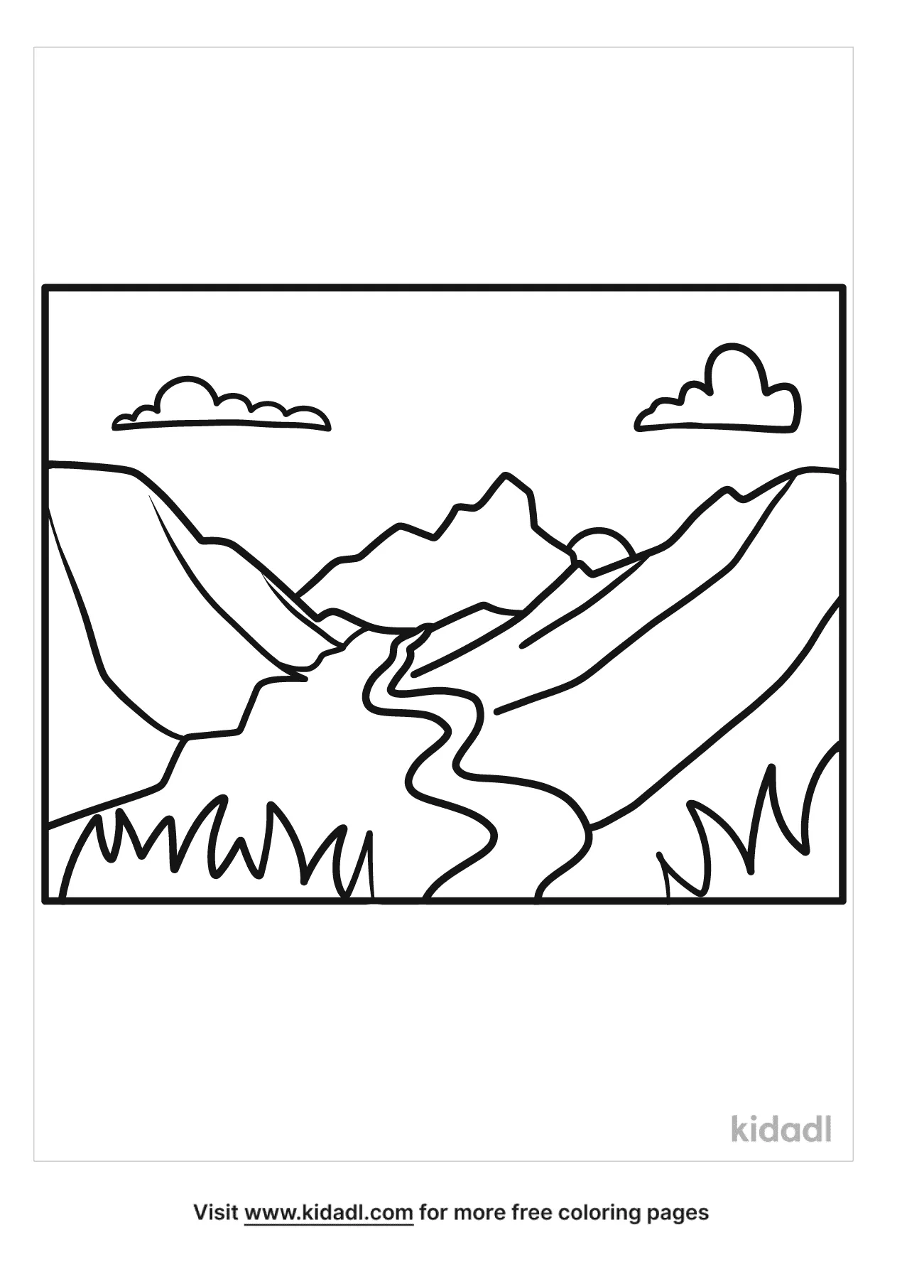 Free hills valleys rivers coloring page coloring page printables