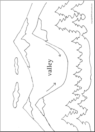 Mountain and valley coloring page coloring pages writing forms color