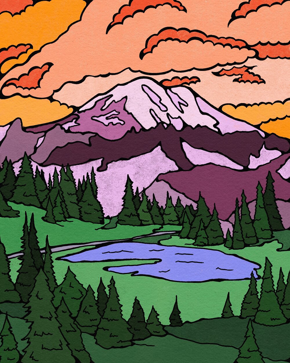 Mount rainier printable coloring page â