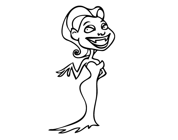 Female vampire coloring page