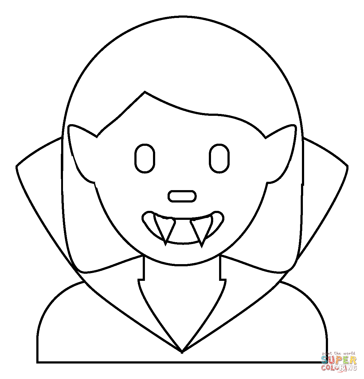 Woman vampire emoji coloring page free printable coloring pages