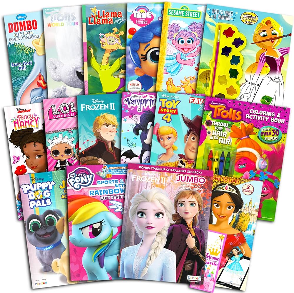 Bulk coloring and activity book assortment for girls ages