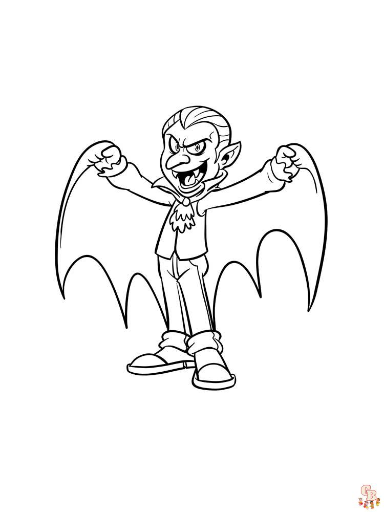 Vampire coloring pages free and printable for kids