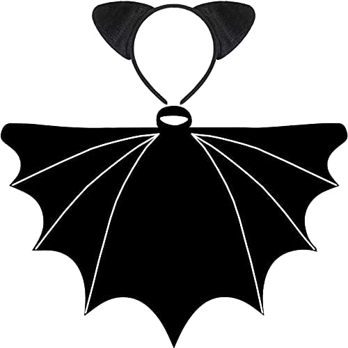 Bat vampire wings for kids halloween wings vampire bat costume accessories with bat headband cat ears headband for halloween cosplay costume black toys games