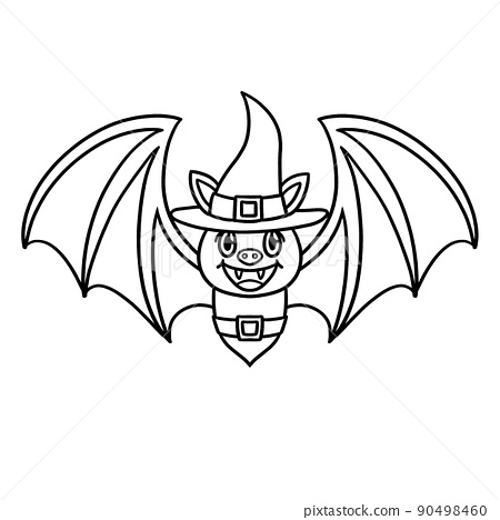 Vampire bat halloween isolated coloring page