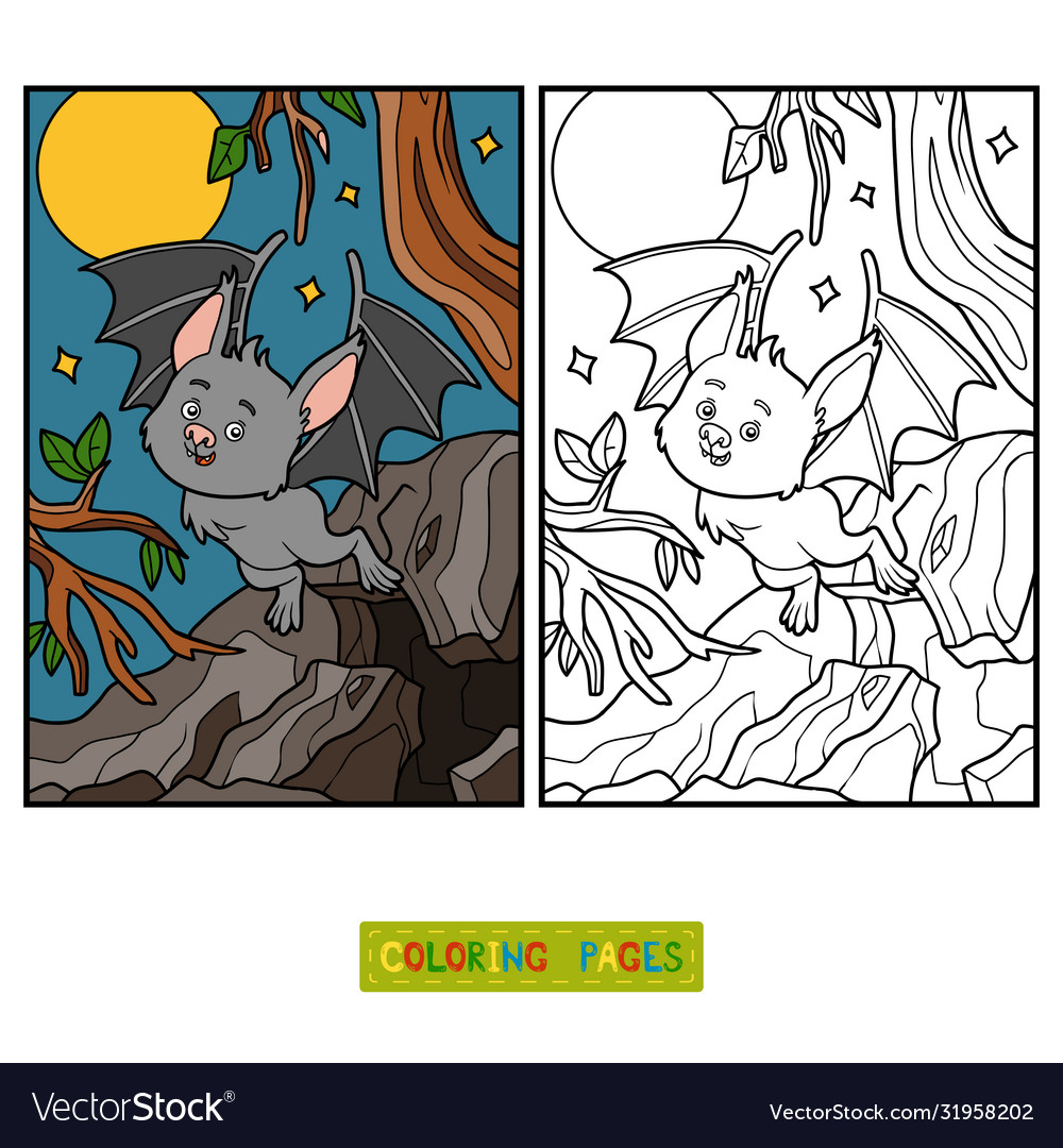 Coloring book vampire bat royalty free vector image