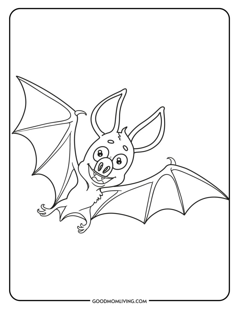 Bat coloring pages for kids free printable