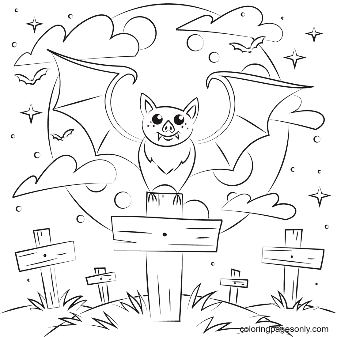 Halloween bats coloring pages printable for free download