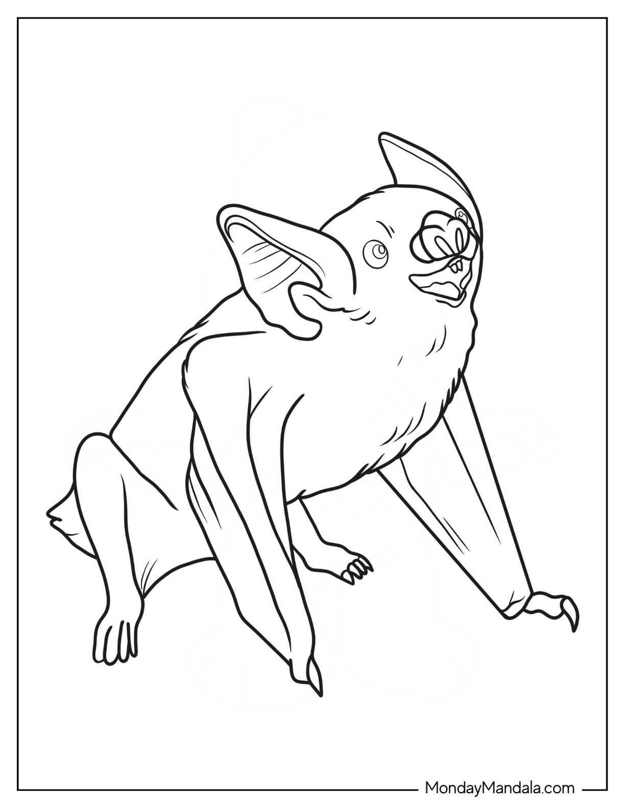 Bat coloring pages free pdf printables