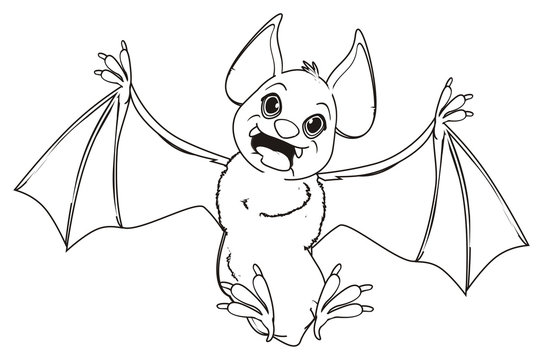 Bat animal wings dracula claws fangs blood vampire cave holiday halloween coloring illustration