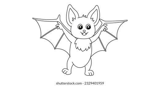 Vampire bat mother baby cartoon outlined stock vector royalty free