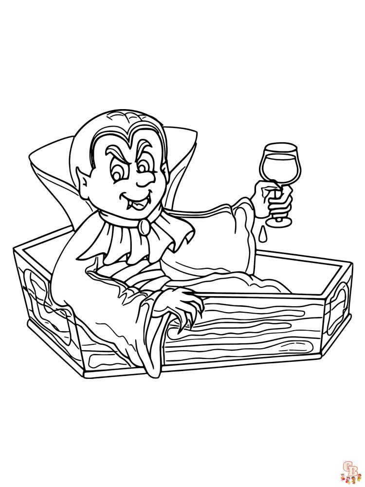 Vampire coloring pages free and printable for kids