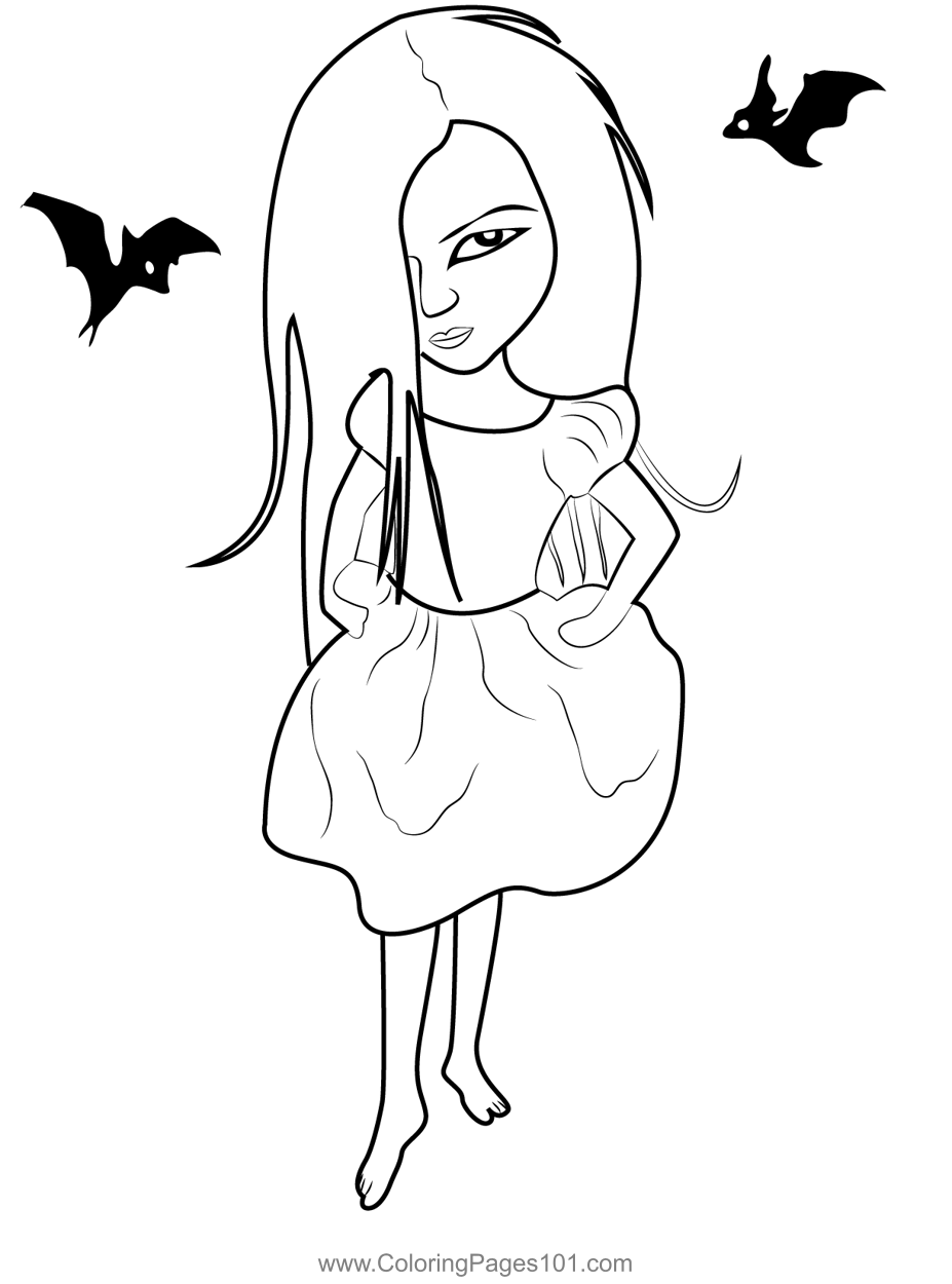 Vampire coloring page for kids