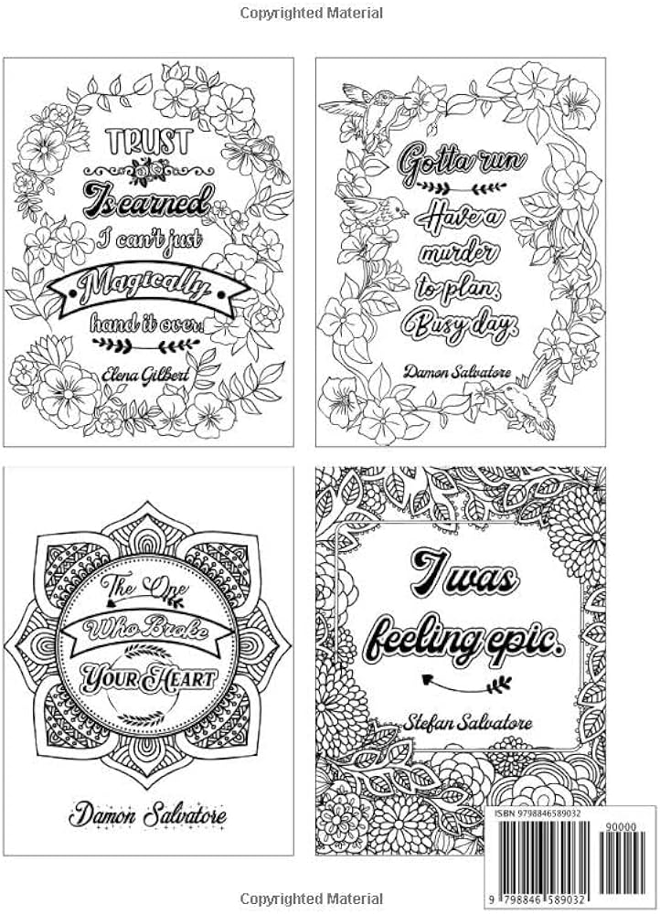 Vampire diaries quotes coloring vampire diaries swear word coloring book ãguas irina books