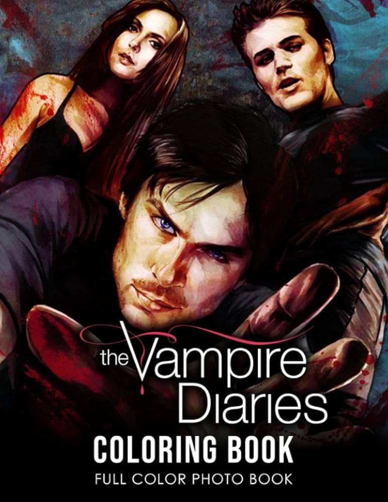 The vampire diaries coloring book teen drama tv series coloring book get creative be inspired have fun and chill out with x unique pages black line art relaxing