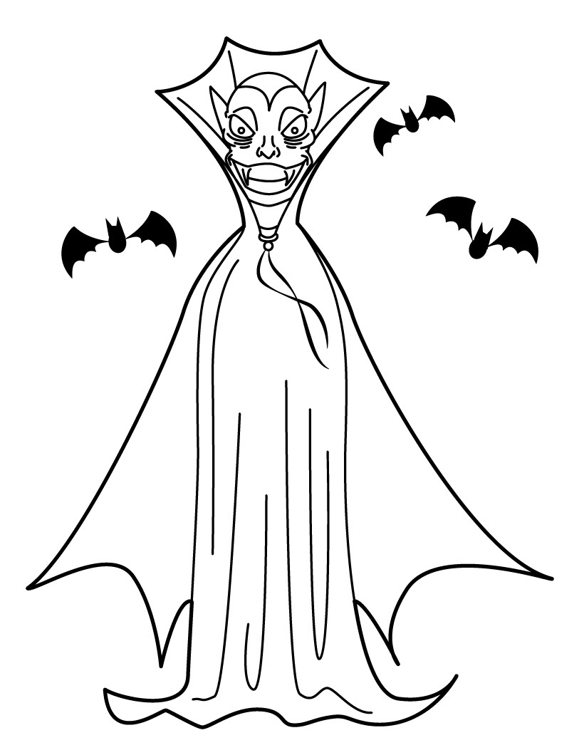 Free printable vampire coloring pages for kids