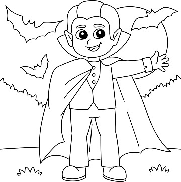 Vampire halloween coloring page isolated for kids coloring page graphic page vector halloween drawing ring drawing kid drawing png and vector with transparent background for free download