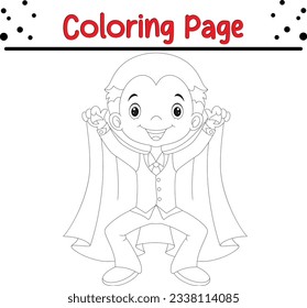 Halloween vampire coloring page halloween trick stock vector royalty free