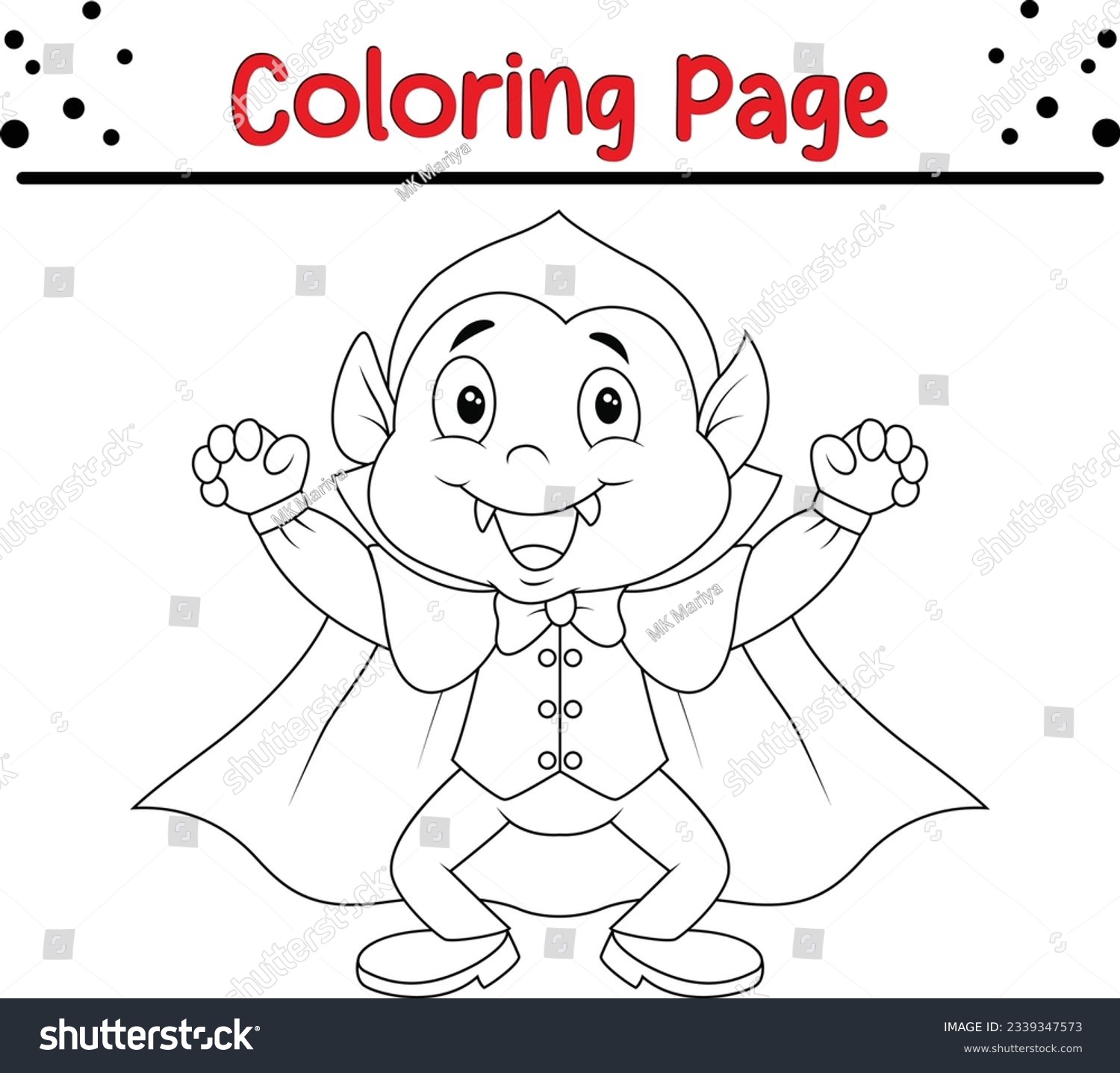 Cartoon vampire coloring book funny halloween stock vector royalty free