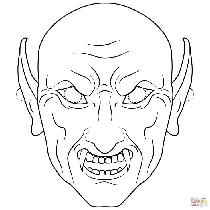 Vampire mask coloring page free printable coloring pages vampire mask coloring pages funny easy drawings