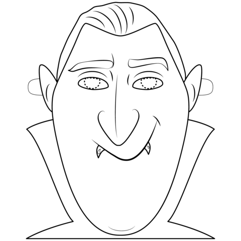 Dracula mask coloring page free printable coloring pages