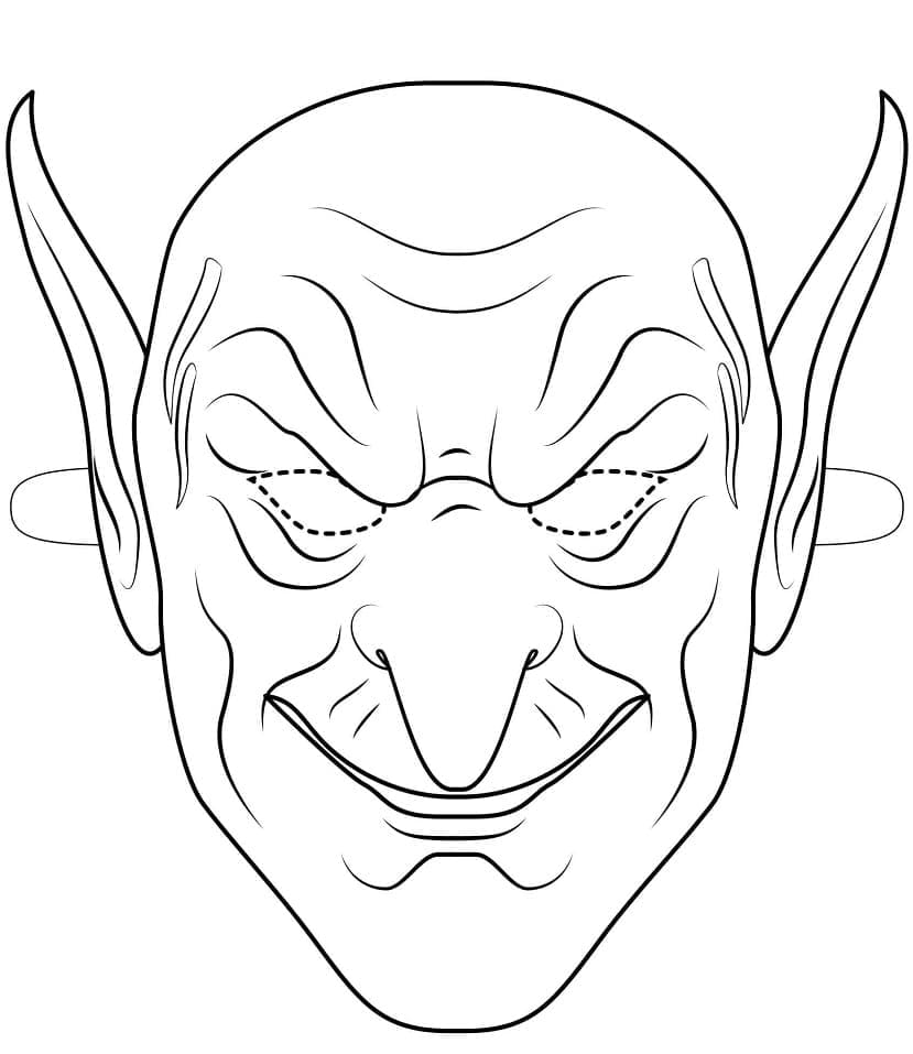 Halloween mask free coloring page