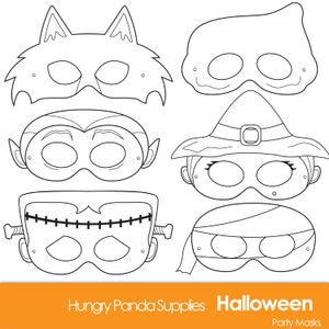 Halloween masks printable halloween costume halloween costume monster masks witch mask ghost mask werewolf vampire mummy