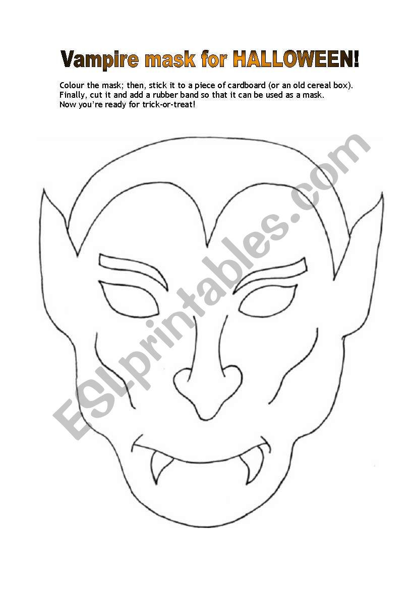 Vampire mask for halloween