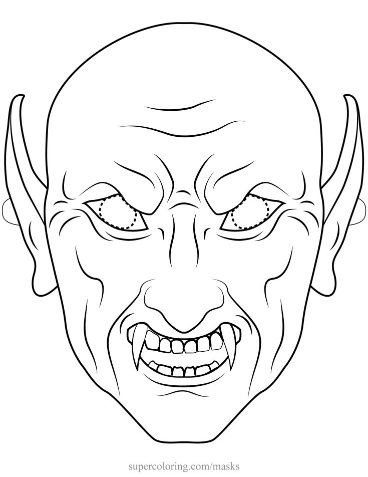 Vampire vampire mask coloring pages funny easy drawings