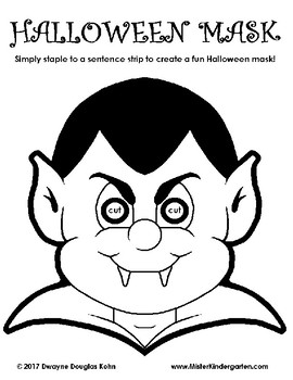 Weekly freebie halloween vampire mask by dwayne kohn tpt