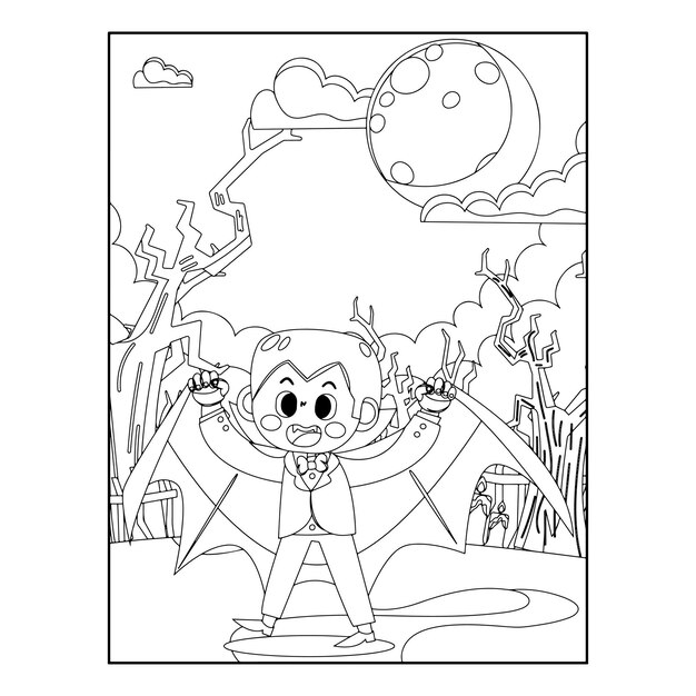 Premium vector halloween coloring pages for kids